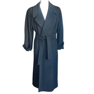 Regency Neiman Marcus 100% Cashmere Full Length Black Maxi Overcoat SZ 8 1970s